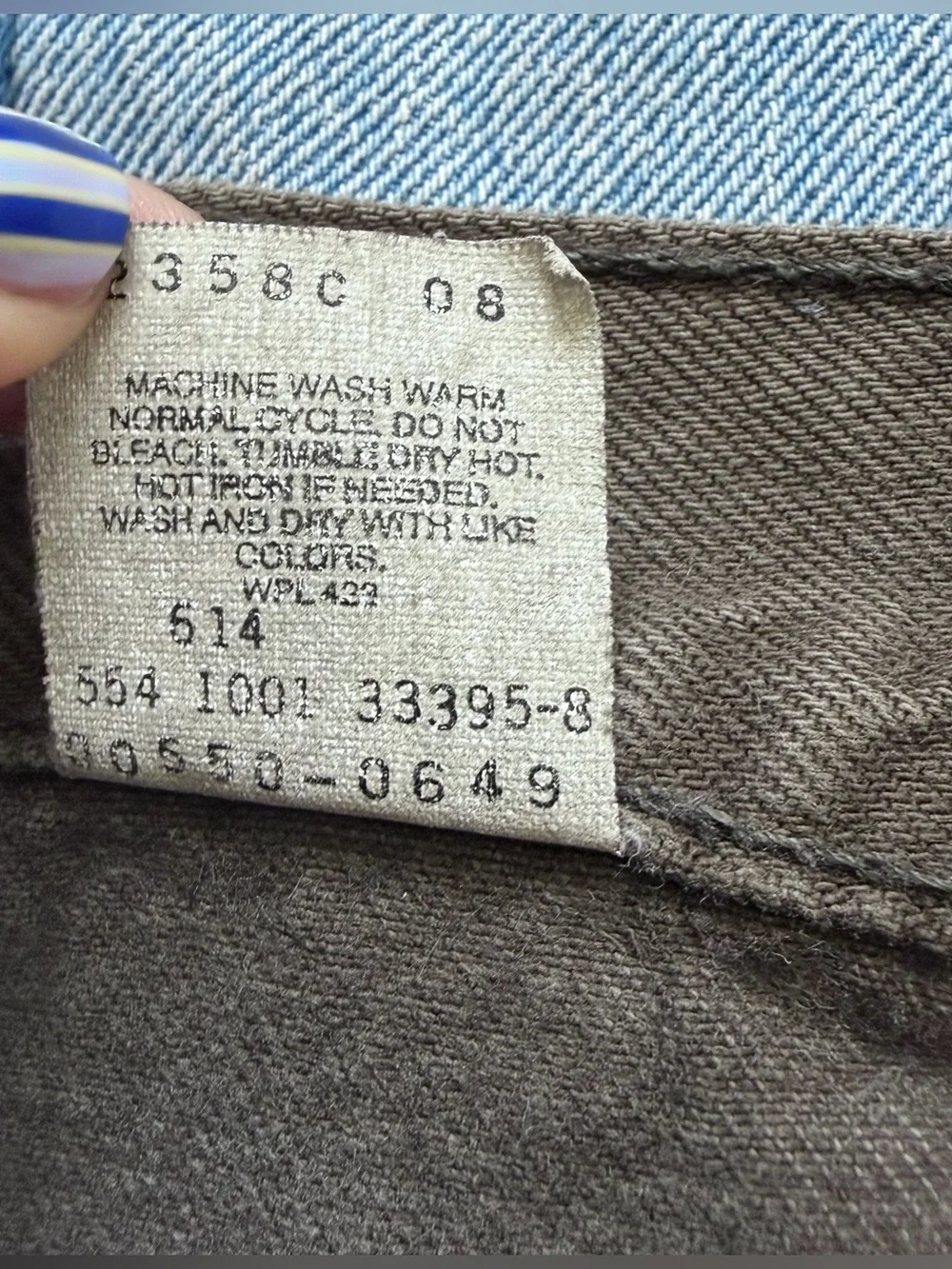 vintage levi’s 550 denim pants army green made in usa relaxed fit 32x28